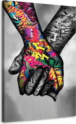 Produktbild von Wandbild Leinwandbild  Pop Art In Love, Hände: 60x90x4cm