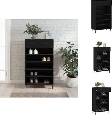 Zdjęcie produktu dla vidaXL Szafka na buty czarna 60x35x105 cm materiał drewnopochodny - Szafki