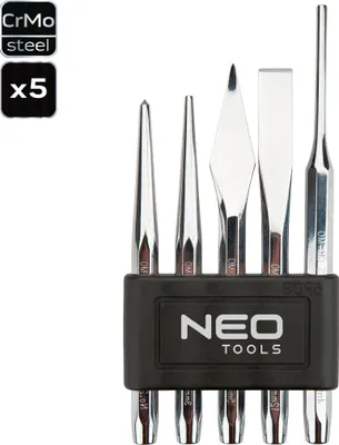 Produktbild von NEO TOOLS Meißel + Durchtreiber-Satz 33-060 Chrom-Molybdänstahl