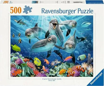 Image de Puzzle Ravensburger Dauphins dans le récif corallien, 500pcs.