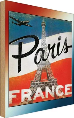 Produktbild von vianmo Holzschild 30x20 cm Paris Eiffelturm France Straße Stadt