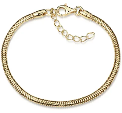 Produktbild von MATERIA by Matthias Wagner Schlangenketten Armband Gold 3,2mm 925 Silber vergoldet 18-22cm SA-153