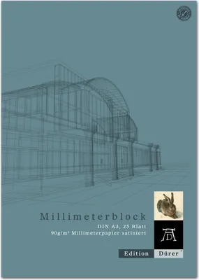 Produktbild von Millimeterpapierblock A3 90g/qm Block mit 25 Blatt Packung mit 10 Stück