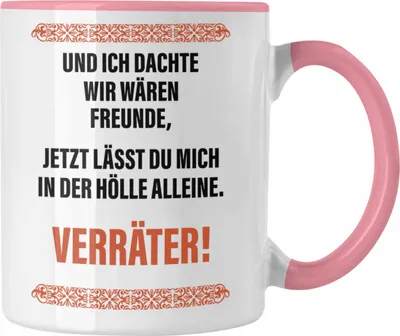 Produktbild von Trendation - Jobwechsel Tasse Geschenk Kollegin Kollege Lustig Abschiedsgeschenk Sprüche - Verräter (Rosa)