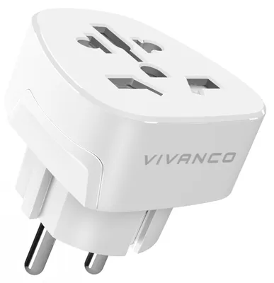 Produktbild von VIVanco™Adapter von US/UK/AU-CN/CH/IT auf Schuko-Steckdosen