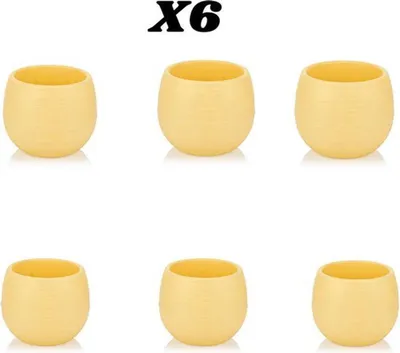 Obrázek produktu pro 6 ks květináčů Cactus žlutých 6 cm s nádržkou na vodu a drenáží pro péči o rostliny