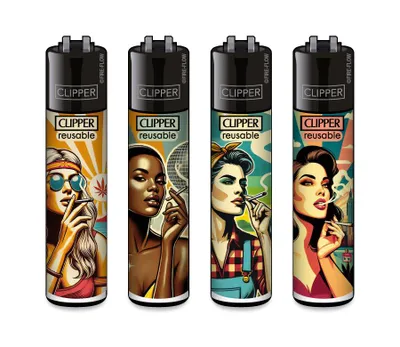 Produktbild von Clipper Feuerzeug 4er Set FFX 420 Vintage Girls
