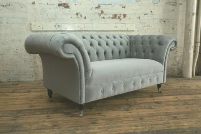 Produktbild von Chesterfield Luxus 2 Sitzer Couch Polster Sofa Textil Stoff Couchen Garnitur Neu