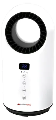 Productafbeelding van Melchioni 158640041, Elektrische ruimteverwarmer, keramisch, 12 uur, voor gebruik binnenshuis, tafelmodel, zwart, wit