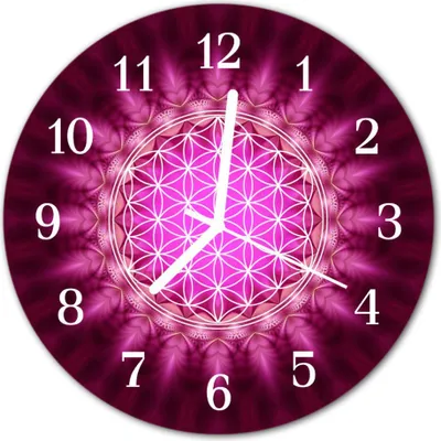 Produktbild von Glasuhr Wanduhr Küchenuhr Echt-Glas 30fi cm Abstrakt rosa