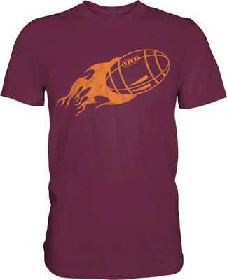 Produktbild von American Football Flamme T-Shirt – Burgundy / M
