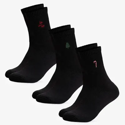 Produktbild von Occulto Damen & Herren Schwarze Weihnachts Socken 3er Pack (Modell: Nick)