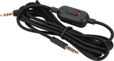 Produktbild von Geflochtener Gaming-Headset-Kabel mit Lautstärkeregler und Stummschaltung – Kompatibel mit Logitech G Pro, G Pro X, G433, G233 (Schwarz)