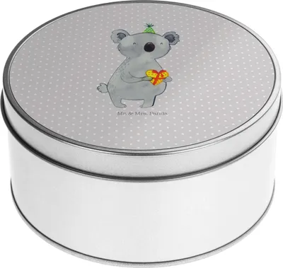 Produktbild von Mr. & Mrs. Panda Blechdose Koala Geschenk - Grau Pastell - Party, keksdosen, Vorratsdosen, Aufbewahrungsbehälter, Geburtstag, Aufbewahrungsdose, Kaffeedose