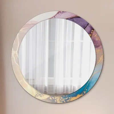 Produktbild von Ø90cm Modern Spiegel - Wandspiegel Wandmontage- Schlafzimmer - Marmor Stein