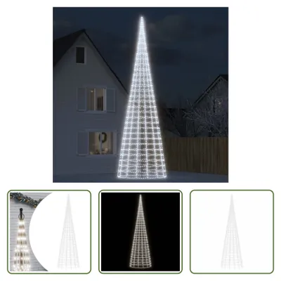 Image de The Living Store Sapin de Noël à LED pour mât de drapeau 3000 LED blanc froid 800 cm