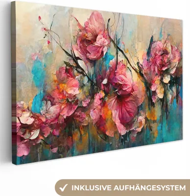 Obrázek produktu pro OneMillionCanvasses® - Obrazy na plátně - Umění - Květiny - Růžová - Růže - Příroda, Nástěnné umění, Nástěnné dekorace Obývací pokoj, 120x80cm