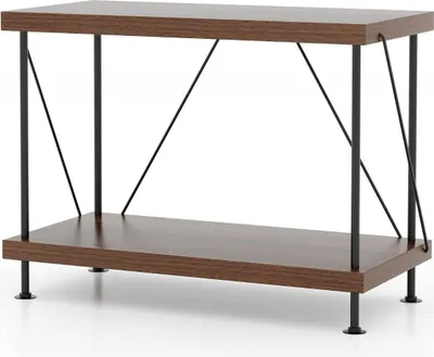 Obrázok produktu pre 2-poschodová stojaca polica s kovovým rámom Priemyselná knižnica Úložný regál 60 x 29,5 x 45 cm