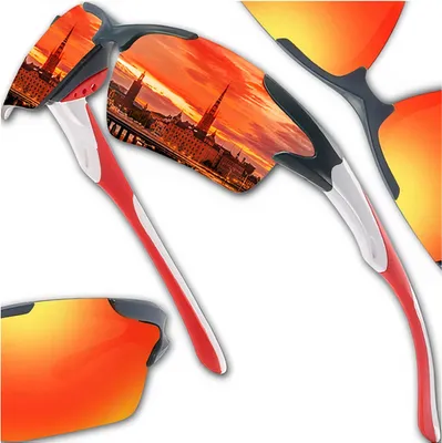 Produktbild von EDIBAZZAR | Sport-Radbrille zum Radfahren verspiegelte Brillen für Damen und Herren