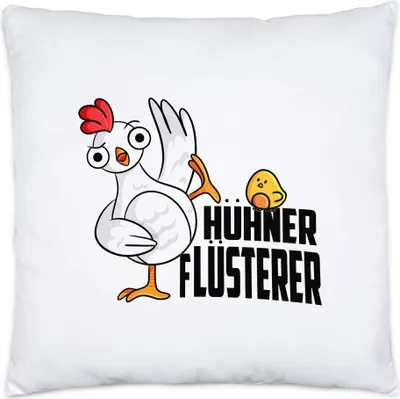 Produktbild von Hühner-Flüsterer Kissen Inkl. Füllung Huhn-Fans Bauernhof Chicken Hühnerhof Geschenkidee