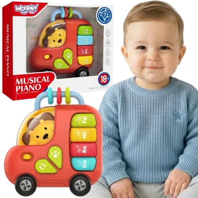 Produktbild von WOOPIE BABY Interaktives Klavier, Musikbus, Löwen-Musikspielzeug, mit Geräuschen, Lichtern, ab 18 Monaten