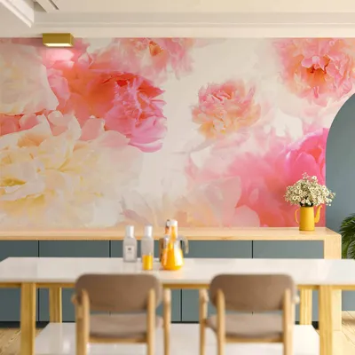 Produktbild von Vlies Fototapete - Pastel peonies 100x70 cm Blumen b-B-0030-a-a