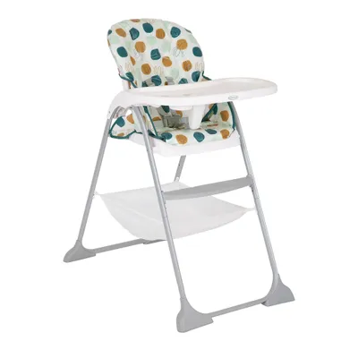 Produktbild von Graco SnackEase™ Hochstuhl, ab ca. 6 Monaten bis 3 Jahre (max. 15 kg), kompakt zusammenklappbar, abnehmbares Tablett, praktischer Staukorb, abwischbar, bunt, Organza