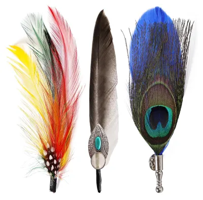 3 Straußenfedern für Hüte, Haarschmuck, Masken (C)