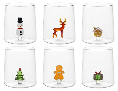 12er-Set Weihnachtsgläser aus Borosilikatglas, 480 ml