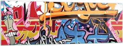 Produktbild von Bilder auf glas - Graffiti modern - 160x50cm - Glasbilder - Wandbilder - Kunstdruck - zum Aufhängen bereit - Wanddekoration aus Glas - Glas Bilder - Wandbild auf Glas - Einteilig - GAB160x50-3578
