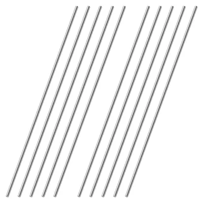 Obrázok produktu pre Okrúhle tyče z nehrdzavejúcej ocele 304, masívne, s rozmermi 1,5 x 300 mm, 10 kusov, vhodné pre domácich majstrov