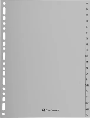 Produktbild von Register A4 PP 20-teilig A-Z grau Packung mit 10 Stück