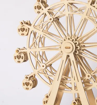 Produktbild von Riesenrad 3D-Puzzle aus Holz - langanhaltender Puzzlespaß für Groß und Klein - Holzbausatz 120-teilig - einzigartig und nachhaltig