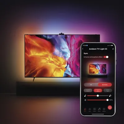 Zdjęcie produktu dla Oświetlenie EMOS GoSmart Ambient LED RGB do telewizora 55" (139 cm) z WiFi ZTV55