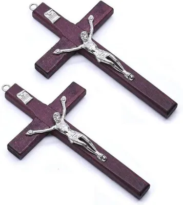 Obrázok produktu pre Drevený kríž 12 x 7 cm – moderný nástenný kríž (2 kusy)