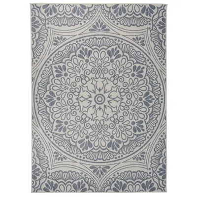 Produktbild von The Living Store Outdoor-Teppich Flachgewebe 200x280 cm Blaues Muster