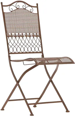 Produktbild von CLP Gartenstuhl klappbar Kiran romantischer Balkonstuhl im Jugendstil aus Eisen antik braun