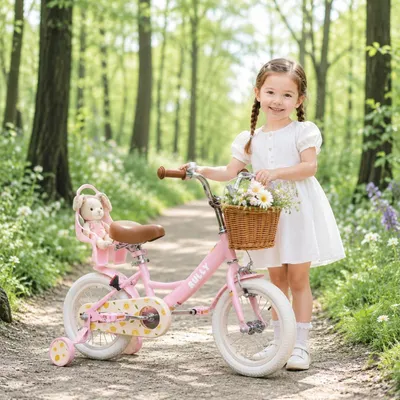Immagine prodotto di Bicicletta per bambine, con cestino e portafenichette