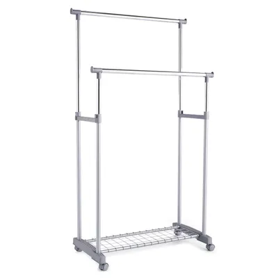 Produktbild von Zeller Rollkleiderständer, 2-tlg. 83x43x93,5-170