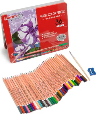 Produktbild von VBS Aquarellstifte, 36 Farben, in Metallbox
