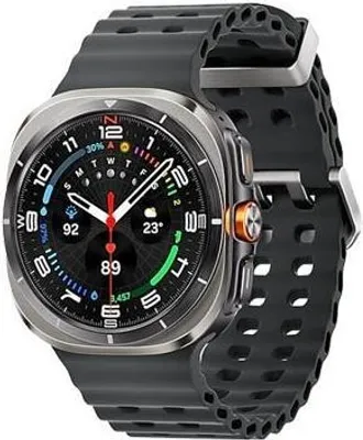 Zdjęcie produktu dla Samsung Galaxy Watch Ultra - 47 mm - tytanowy - smartwatch z granatowym paskiem - guma - ciemnoszary - rozmiar paska: S/M/L - wyświetlacz 3,8 cm (1,5") - 32 GB - Wi-Fi, LTE, NFC, Bluetooth - 4G - 60,5 g - srebrny tytan (SM-L705FZTADBT)