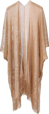 Produktbild von Damen-Strickjacke mit Schal, vorne offen, glänzend, Sonnenschutzjacke mit Quastensaum, Sonnenschutz-Strickjacke für Outdoor-Aktivitäten
