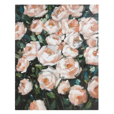 Zdjęcie produktu dla Obraz olejny Róże drewno sosnowe (80 x 4 x 100 cm)