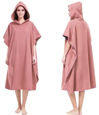 Imagen del producto de Omgoods: Poncho de microfibra para adultos con capucha, ideal como toalla