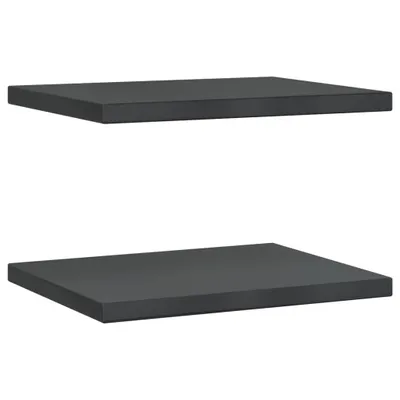 Obrázek produktu pro Nástěnné police 2 ks 50 x 40 cm černé nerezová ocel