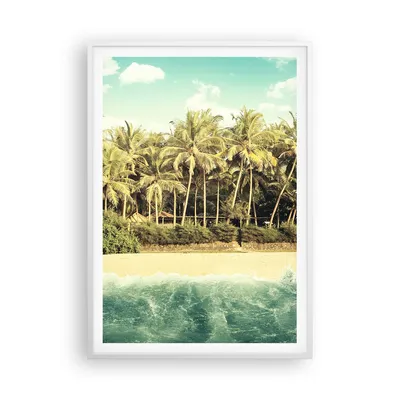 Produktbild von Gerahmtes Poster - Weißer Rahmen - Natur Strand Palmen - 70x100 cm - Wand Bild - Wanddeko - Wandbilder - Kunstposter - Wandposter - Bilderrahmen - Bilder - Kunstdruck - P2WPA70x100-4915