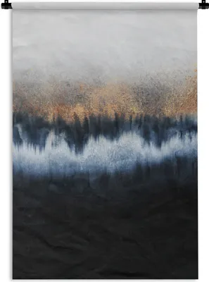Produktbild von MuchoWow® Wandteppich Wandbehang Abstrakt - Gold - Luxus - Blau 120x180 cm Tapisserie Dekoration Wandtuch - Schlafzimmer - Dekorationen für das Haus