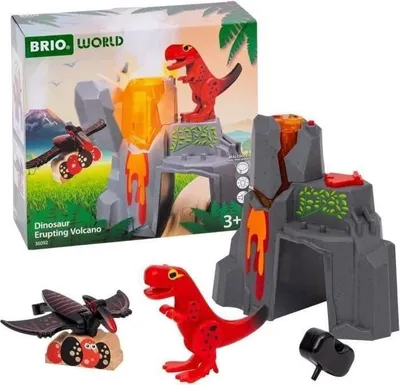 Produktbild von Brio Volkan Dinosaurier Ausbruch, Holzeisenbahn Zubehör, Sound & Lichteffekte, Kalter Dampf, Magnet, 3+ Jahre