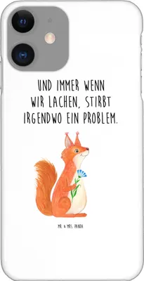 Produktbild von Mr. & Mrs. Panda Iphone 11 Handyhülle Eichhörnchen Blume - Weiß - Geschenk, Eichhorn, Lachen, Motivation Sprüche, Spaß, Spruch Positiv, Gute Laune, Cover, Hülle