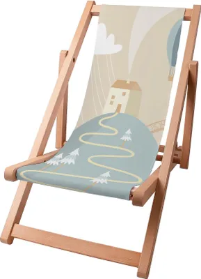 Produktbild von Dreamroots Kinder Liegestuhl klappbar Holz bis zu 130 kg, Sonnenliege klappbar mit 3-stufiger Neigungsregulierung der Rückenlehne, Sweet Home